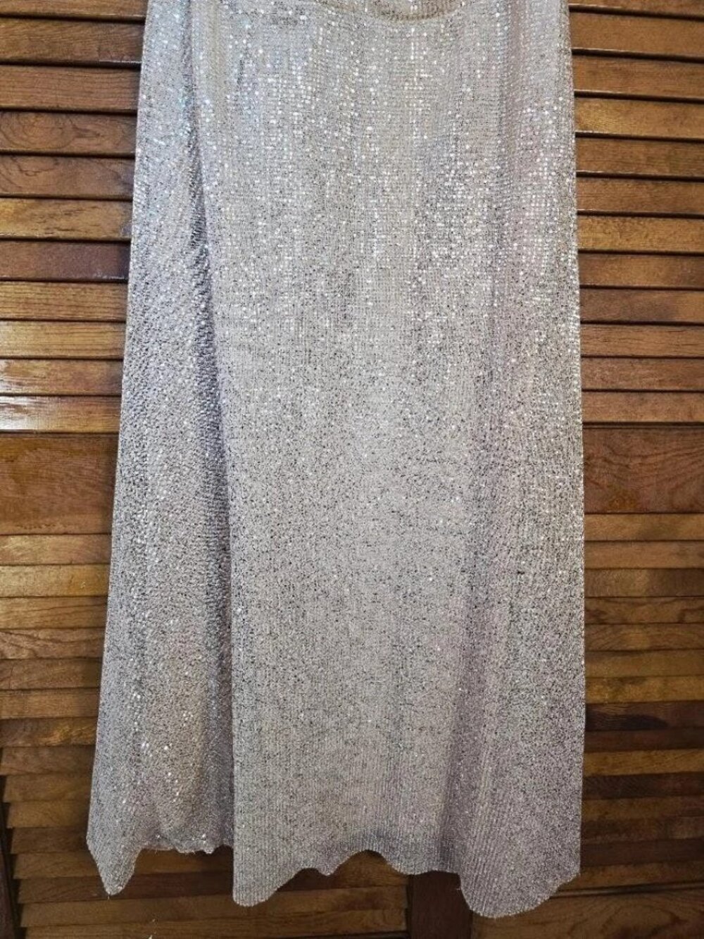 Gold Sequin Halter Midi Dress Size 12 Formal Wedding Guest Evening Gown - Picture 6 of 15